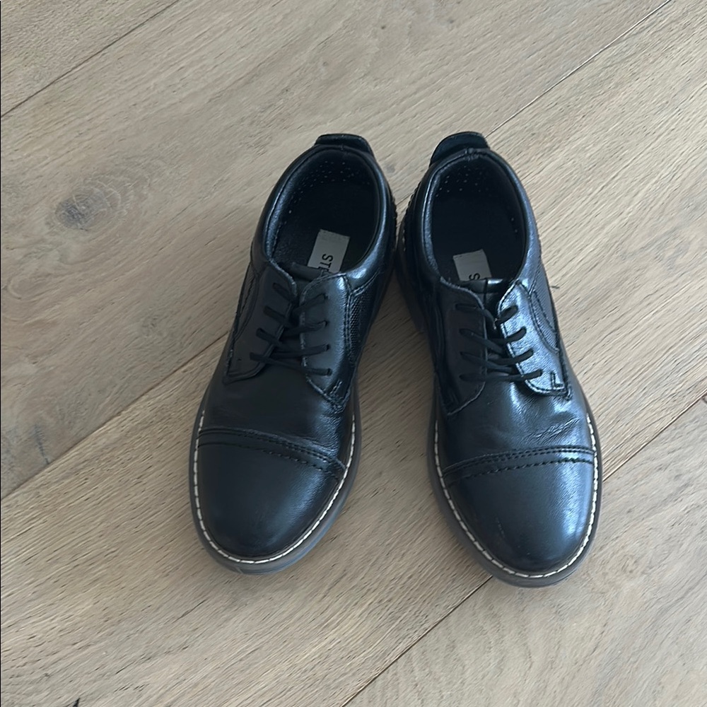 Classic Black Leather Boys Shoes